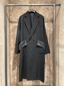 SULVAM - Ladies Classic Over Coat - SS25 - BLACK
